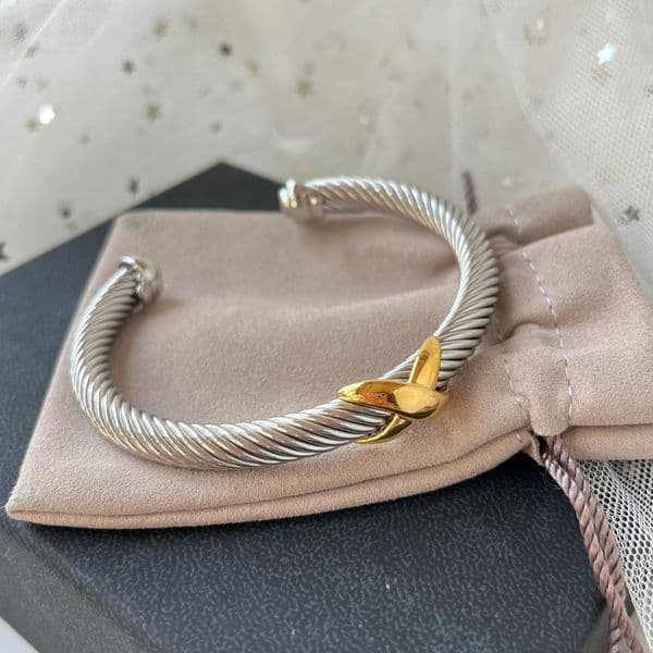 Designer Bracelet Fashion Twisted cuff Bracelet 925 Silver Gold Bangle Luxury Jewelry Pearl Women Men Cuff Bangle Gift High Quality