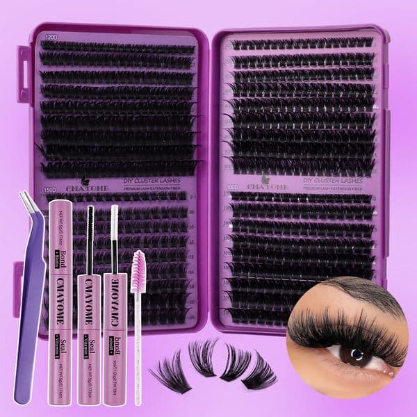 Fluffy Wispy DIY Lash Cluster - Volume DIY Eyelash Extensions Soft Lightweight Comfortable to Wear, Reusable Individual Eyelashes Natural Look Grafted Lashes