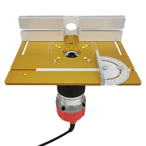 Aluminium Router Table Insert Plate with Miter Gauge Guide for Woodworking Benches and Precision Engraving 021
