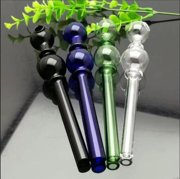 Glass Pipes Smoking Manufacture Hand-blown hookah Colored Double Bubble Glass Direct Boiling Pot