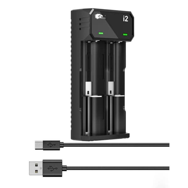 IMREN Universal Battery Charger for 18650, 18500 & 16340 - Fast Charging with USB-C Compatibility