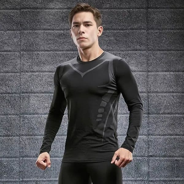 Mens T-shirt Men Running Sport T Shirt Men Compression Fitness Tops Tee Quick DryTight Training Gym Sport Running Shirts Jersey 260519