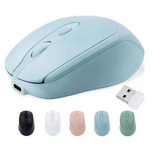 Computer Rechargeable 2.4G Bluetooth-Compatible Wireless Mouse USB Silent Gamer Mice For PC Laptop Macbook Tablet W260519