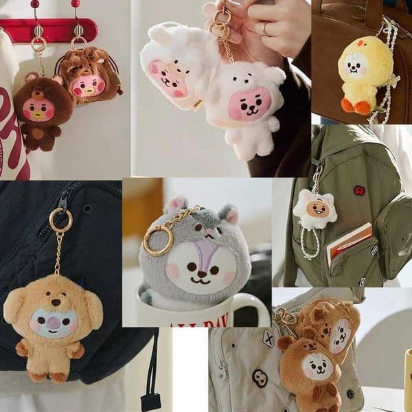 BT21 Baby Animal Series Plush Doll Keychain Pendant Cute Celebrity Merchandise Lovely Doll Pendant Gift L260518G4XQ
