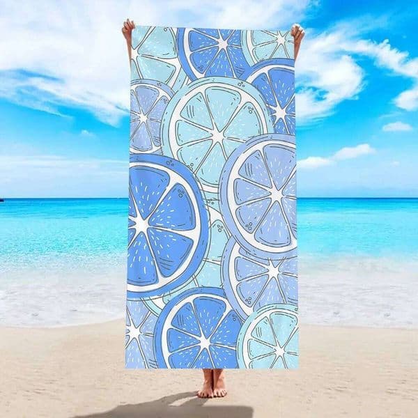 1pc personalized lemon ultra-fine fiber quick drying absorbent towel, outdoor camping, swimming beach towel 26Y0519