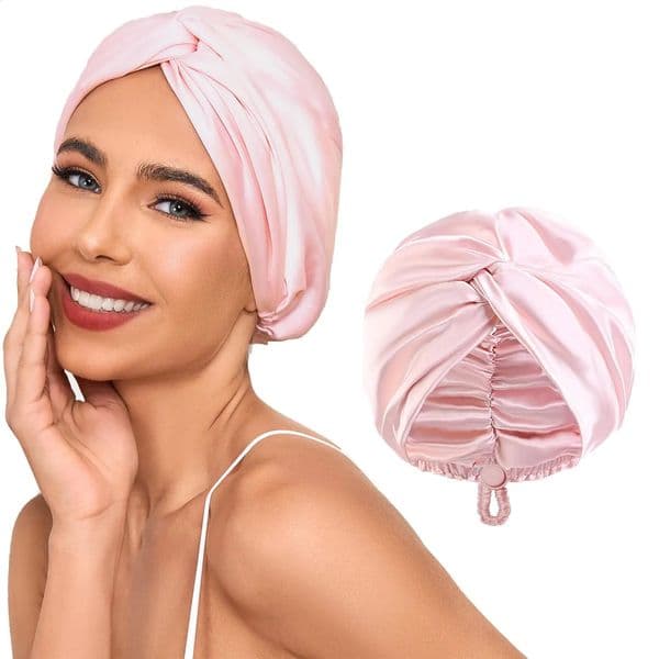 Adjustable Silk Satin Sleep Hair Bonnet for Women Long Curly Hair Double Layer Hair Wrap Cap for Night Sleeping Unisex Nightcap 260518