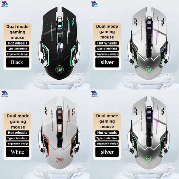 MINGCVIL Rechargeable Wireless Mouse Gaming Computer Bluetooth Mouse USB Mechanical E-Sports Backlight PC Mouse For Computer Z260519FY8R