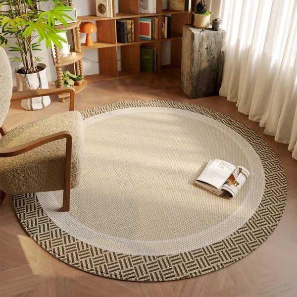 VIKAMA Round Rugs Premium Feeling Light Luxury Bedroom Living Room Dresser Cloakroom Chair Mats Vintage Floor Mats Home DecorJ260519
