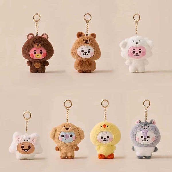 BT21 Baby Animal Series Plush Keychain Pendant Cute Kawaii CHIMMY KOYA TATA Stuffed Doll Bag Decoration Anime Gift Toys L260518RMFW