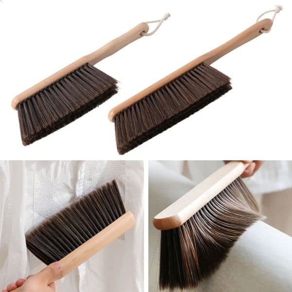 1PCS2PCS Natural Wood Bristles Brush Anti-static Desktop Bar Grinder Coffee Powder Cleaning Brushes Domestic Bed Sweeping Broom 260518