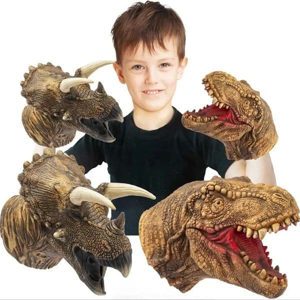 Hand Puppets Dinosaur head Model Toy T-Rex Dino Jurass Shark Park Dolls Dinosaur Worlds Soft Plush Toy for Boys Kids Gifts L260519KNUM