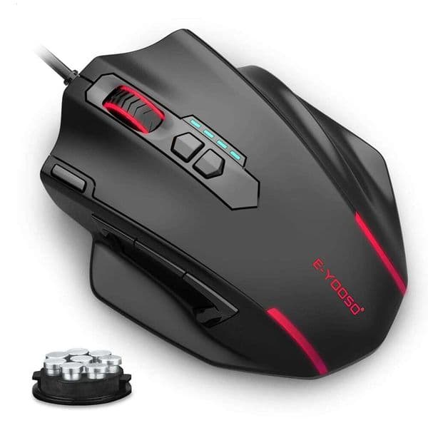 E-YOOSO X-41 Pro USB Wired Gaming Mouse RGB Backlit 12400 DPI 11Buttons Programmable Ergonomic Mice for Work Computer PC Laptop 26Y0519