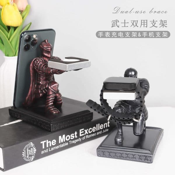 Suitable for Samurai Huawei wireless charging stand phone stand base ornament Apple S9 watch charging stand creative design L260519425G