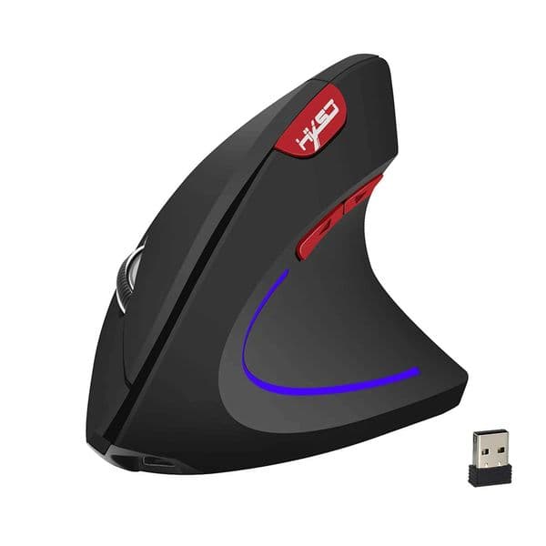 Hot choice HXSJ ergonomic optical mouse ABS 2400DPI adjustable rechargeable 600mA vertical mouse for office and mac Z260519