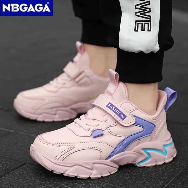 Sport Girl Casual Shoe Leather 5-16Years Boy Tenis Shoe Outdoor Children Running Sneaker Anti Slip Soft Sole Walking FootwearZHR260519