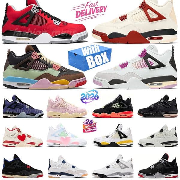 4s with box 2026 new Toro Bravo designer shoes OG Basketball Shoes 4 Black cat Lakers Nigel Sylvester bred white cement Sports Sneakers women men shoes trainers 36-47