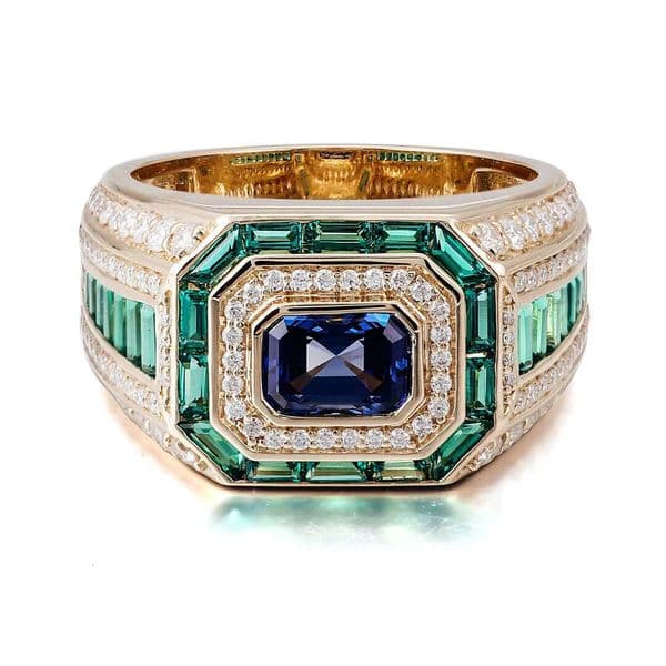Luxury Custom Hip Hop Fine Jewelry Men's Iced Out Real VVS Moissanite Diamond 925 Silver Ring Men