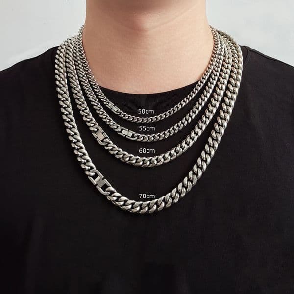 Designer Stainless Steel Cuban Link Chain for Men Women Necklace and Bracelet Multiple Sizes for Daily Wear Streetwear