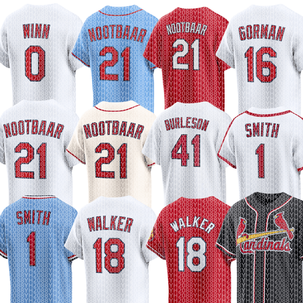 JJ Wetherholt Alec Burleson Jordan Walker Ivan Herrera Masyn Winn Nolan Gorman Nathan Church Ramon Urias Thomas Saggese Andre Pallante Dustin May Baseball Jersey