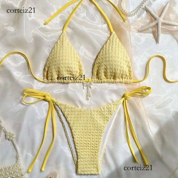 2025 European and American cross-border new swimsuit, feminine, backless, strapless, solid color bikini, exclusively for foreign trade 9ba