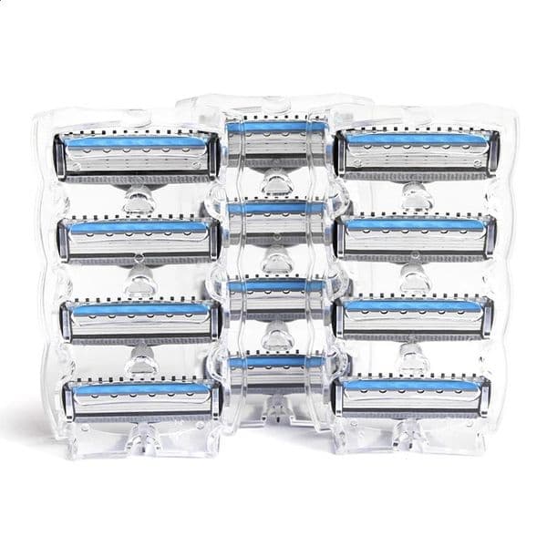 QShave Blue Series Blade Men Manual Shaving Razor Refill X5 Plus 1 Trimmer 12 Cartridges Only Blades No Handle 260518
