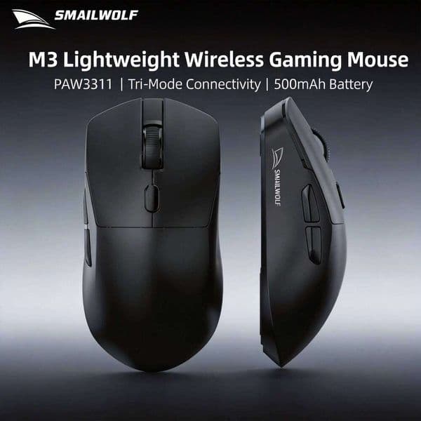 SMAILWOLF M3 PRO Wireless BT three-mode mouse E-sports gaming laptop desktop PAW3311 wired home Lightweight FPS 26Y0519