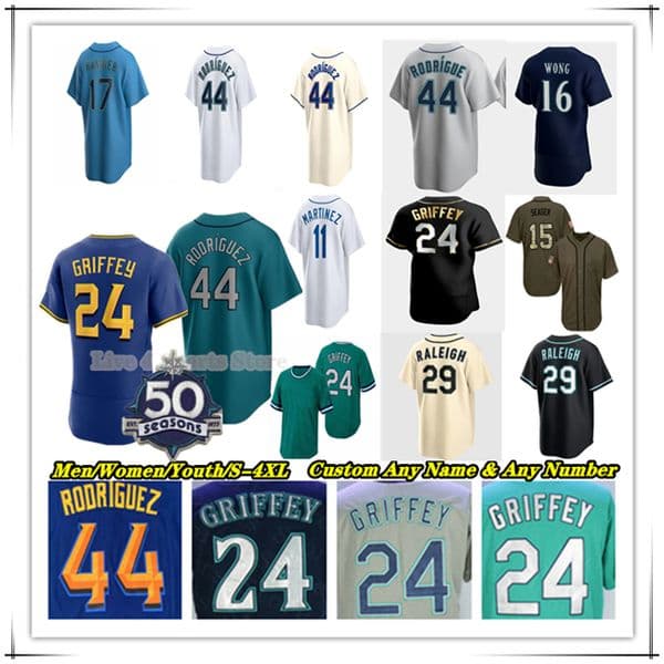 Julio Rodriguez Randy Arozarena SeattleS Mariners Baseball Jersey Cal Raleigh Josh Naylor ColeYoung J.P. Crawford Luke Raley George Kirby Bryan Woo Leo Rivas Gilbert
