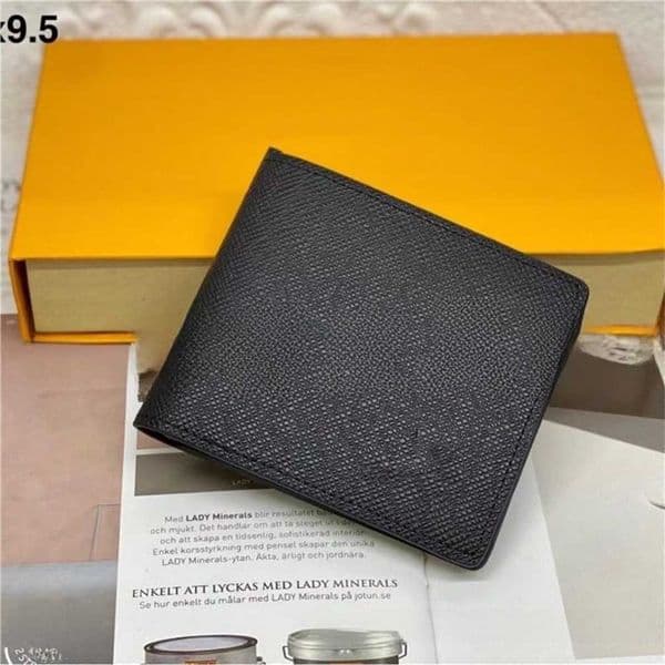 Wallet 60223 Black Short Classic Cross Pattern Folding Wallet Card Holder Tote Bag Designer Bag