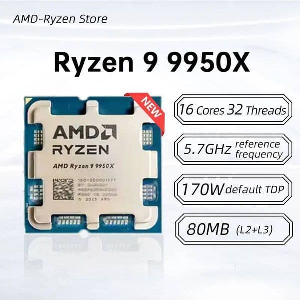 NewAmd Ryzen 9 9950X 43Ghz Cpu Processor 16 Cores 32 Threads Socket Am5 thumbnail 2
