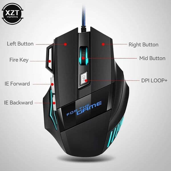 Professional Wired Gaming Mouse 7 Button 5500 DPI LED Optical USB Gamer Computer Mouse Mice Cable Mouse High Quality Z260519