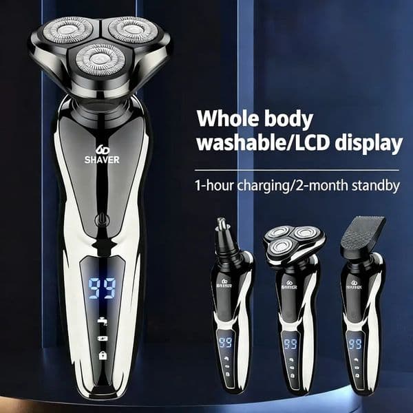 3in1 Mens Shaver Haircut Nose Hair Shaving Multifunctional Electric USB Charging Dual Use of Dry Wet Beard Trimmer 260518