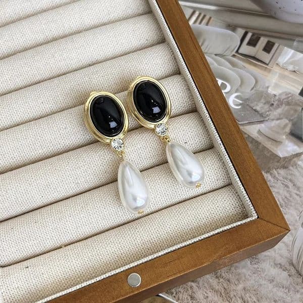 Vintage Drop Pearl Earrings Elegant Court Artistic Fashionable Ear Jewelry Shmik Alloy Plated Silver Gold 260516