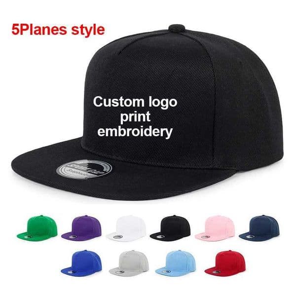 Accept 1pc DIY print Trucker hat 5planes Custom flat brim sports snapback hats Unisex Mens Women Embroidery L260519SZPG