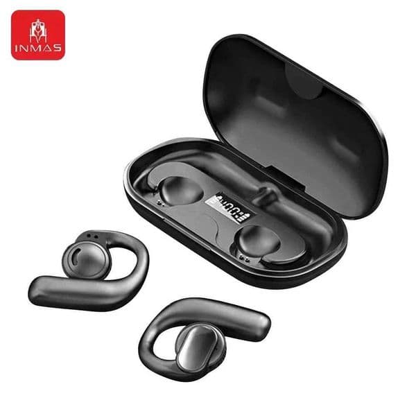INMAS S901 TWS Wireless Earbuds Bluetooth Digital Display Headsets EarHook Gaming Sports Headphones Noise Cancelling Earphones Z260519