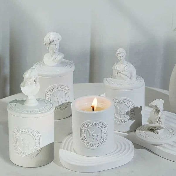 Gypsum Statue Scented Candle Cup Bedroom Aromatherapy Decoration Ornament Smoke-Free Soy Fragrance Candle Handmade Creative GiftJ260519