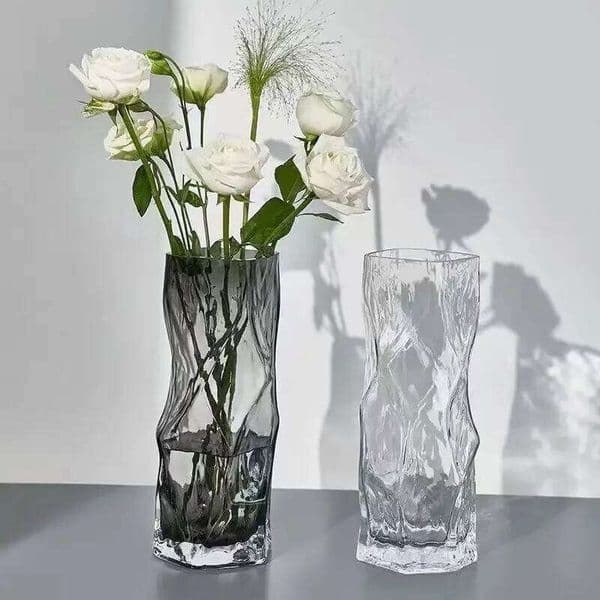 Glass Ornament Modern Simple Guest Dining Room Bedroom Arrangement High-end Decoration Flower Vase 26W0519