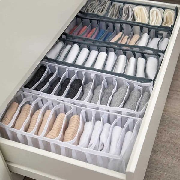 Dormitory closet organizer for socks home separated underwear storage box 30 grids bra organizer foldable C260518