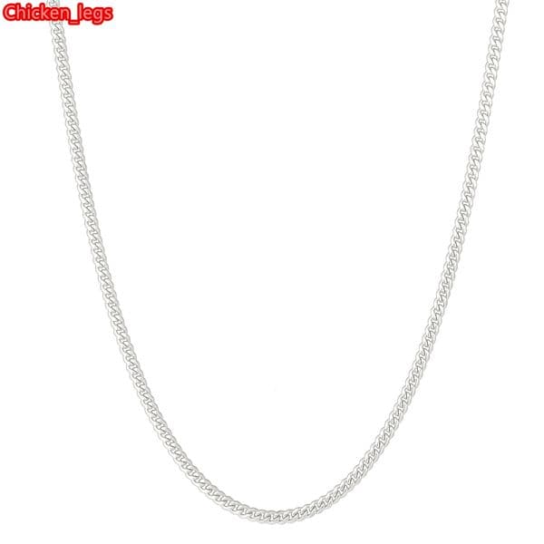 3mm 925 Sterling Silver Plated Stainless Steel Cuban Link Chain Men Women Hip Hop Jewelry Gifts S925 Filled Miami Cuban Necklace