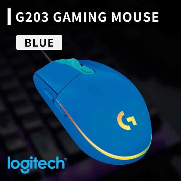 Logitech G203 Wired Gaming Mouse RGB Backlit 8000 DPI Adjustable Speed Plug and Play for Windows Mac PC Laptop Desktop Z260519