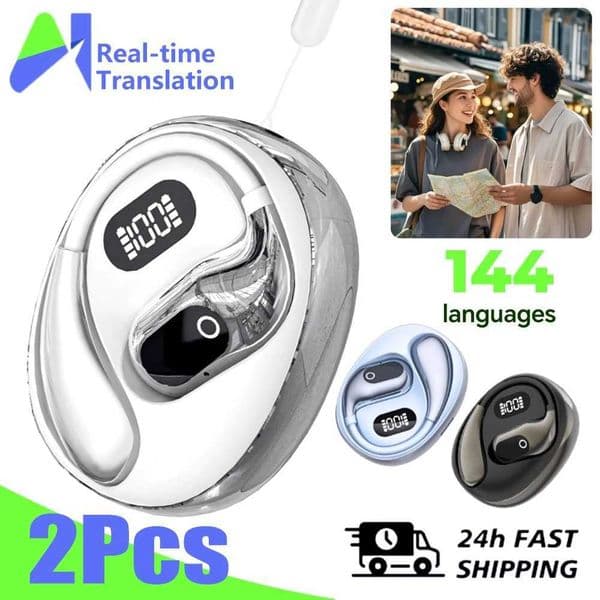 Real Time Translation Headphones 144 Languages Translator Earphones Wireless Bluetooth 54 Headsets for Business Office Travel Z260519