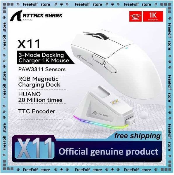 Attack Shark X11 X11SE Wireless Gaming Mouse 3-Mode PAW3311 22000DPI 400I PC Gaming Mouse Z260519