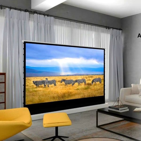 Electric Floor Up Screen Obsidian Long Throw ALR Ambient Light Rejecting for Standard/Long Focus Projector