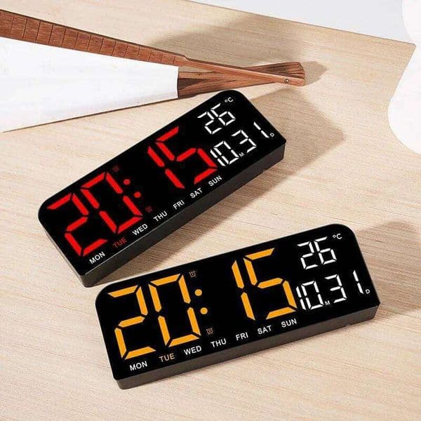 Large LED Digital Wall Temperature Date Week Display Countdown Table Brightness Adjustment Two Alarm 12/24h Clock W260519