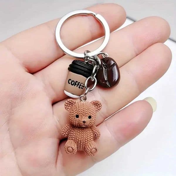 Cute Three Dimensional Little Bear Pendant Keychain Personality Bag Charm Cartoon Animals Backpack Hanging Piece Accessorie A491 L2605182R28