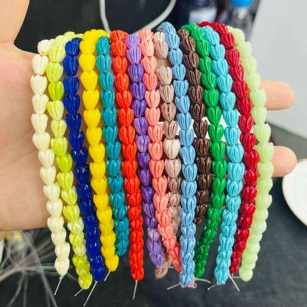 8x11mm Flower-shaped Strand Natural Shell Imitation Coral Semi-finished Beads for Jewellery Making DIY Bracelet Accessory