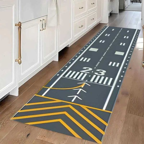 1PC Long Strip Carpet Fashionable Popular Airplane Corridor Entran Decorat Door Mat Airport Runway Home Bedroom Decoration Rugs L260519