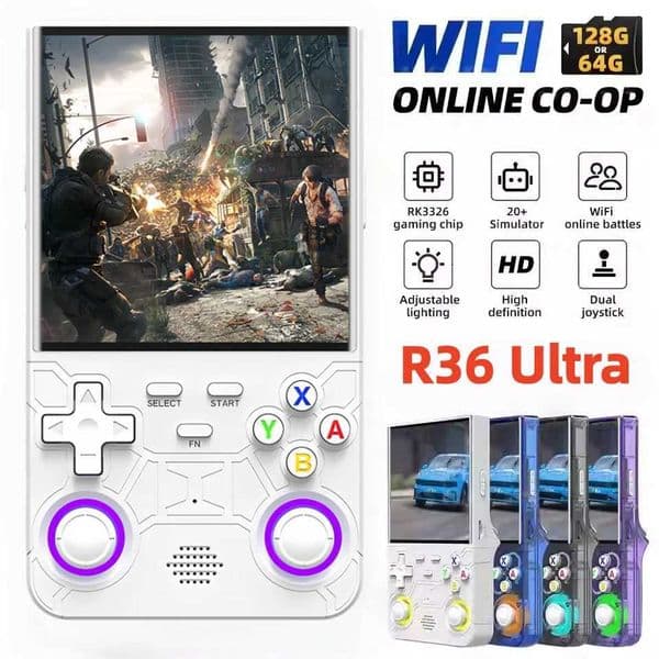 Retro R36 Ultra Handheld Video Game Console 40 Inch IPS Screen 128GB Preloaded Games Portable Pocket Player with Linux System L260519827N