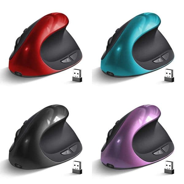 BTS-908 Hot Selling Rechargeable Vertical Mice Ergonomic Wireless Mouse 24G USB Receiver 1600 Adjustable DPI 6 Buttons Mouse Z2605195KHK