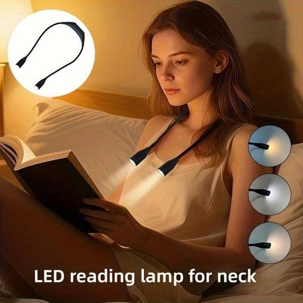 Portable LED Neck Reading Light360 Flexible Book LampHands Free Night Light for Reading in BedStrong Brightness Study Lamp M260519