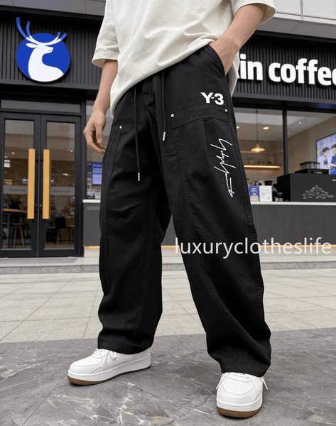 Luxury Designer Mens Pants Y3 Loose Drawstring and Elastic Waist Trousers Y1289